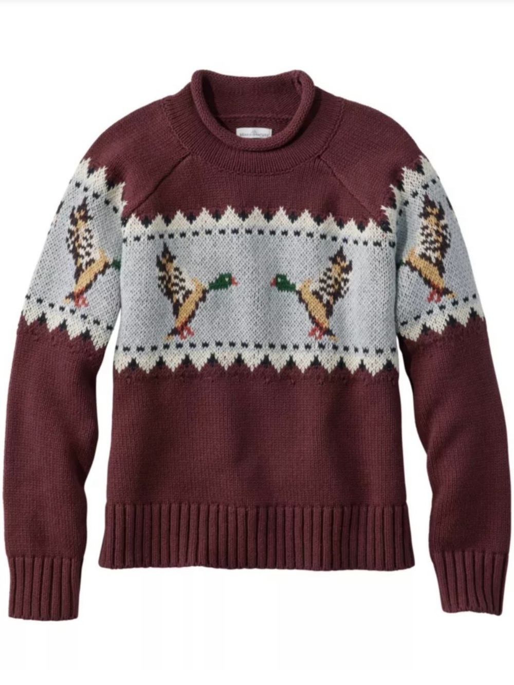 LL Bean - Women's Signature Original Cotton Sweater, Rollneck Novelty